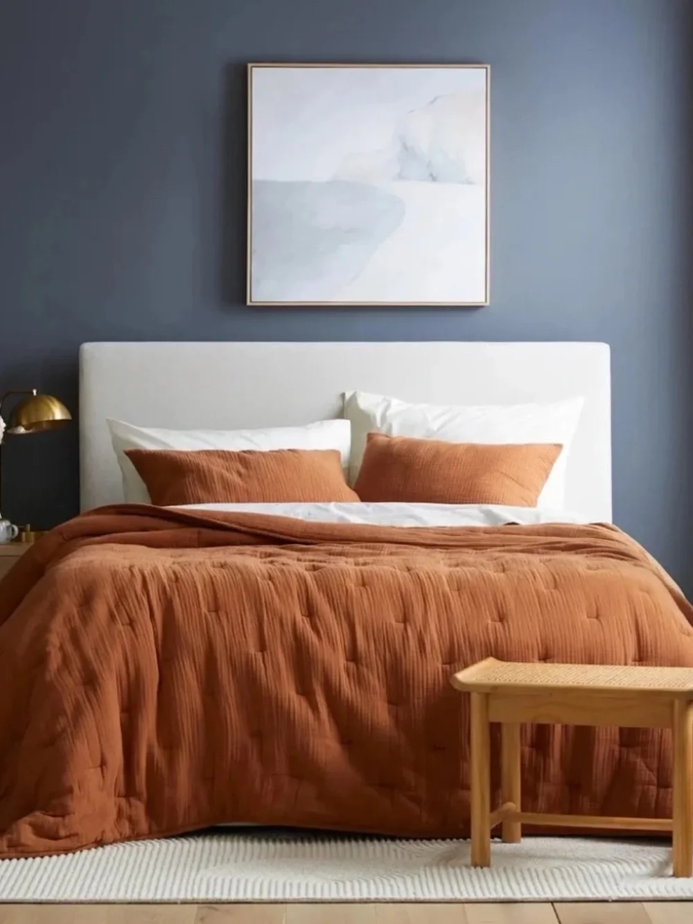 Quince Organic Cotton Airy Gauze Dream Quilt! Full/ Queen Terracotta